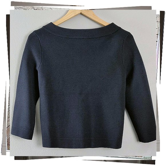 Vintage 2005 Tight Knit Navy Blue Silk Blend Cardigan (S) by Ann Taylor - Picture 3 of 6